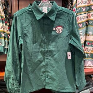 Disneyland Christmas Corduroy Button Up